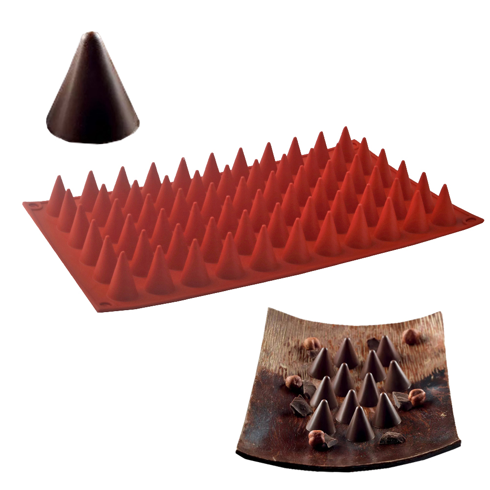Silicone Mold Baking - 66-Cells Cone Chocolate Baking Mold Food