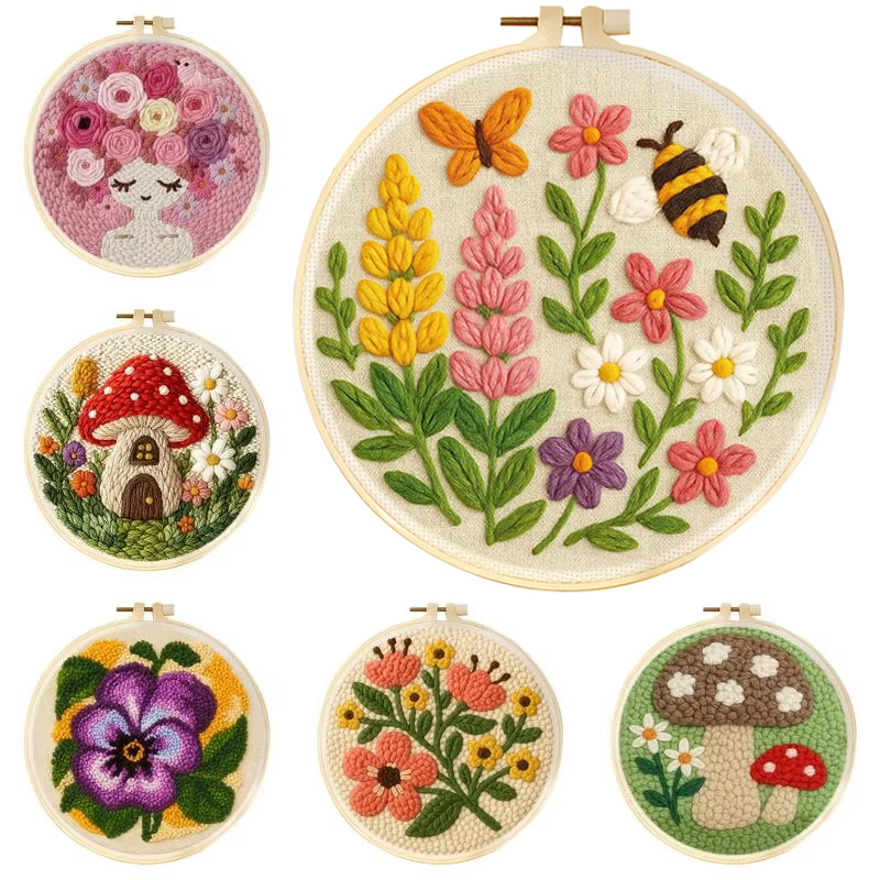 Kitchen Gadgets Crossword - DIY Punch Needle Kits Mushroom Flowers