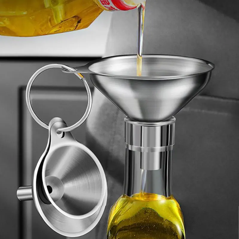 Kitchen Gadgets Small - 3Pcs Stainless Steel Kitchen Funnel Set