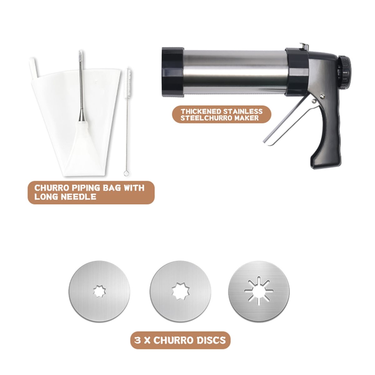 Kitchen Gadgets In Spanish - A24I Home Churros Maker Machine for
