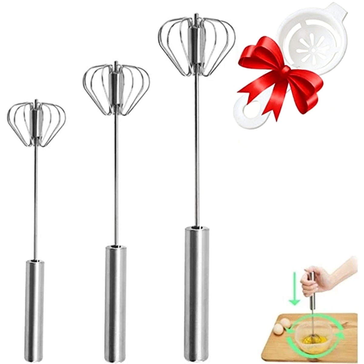 Kitchen Gadgets Blender - 1/3pcs Stainless Steel Egg Beater Durable