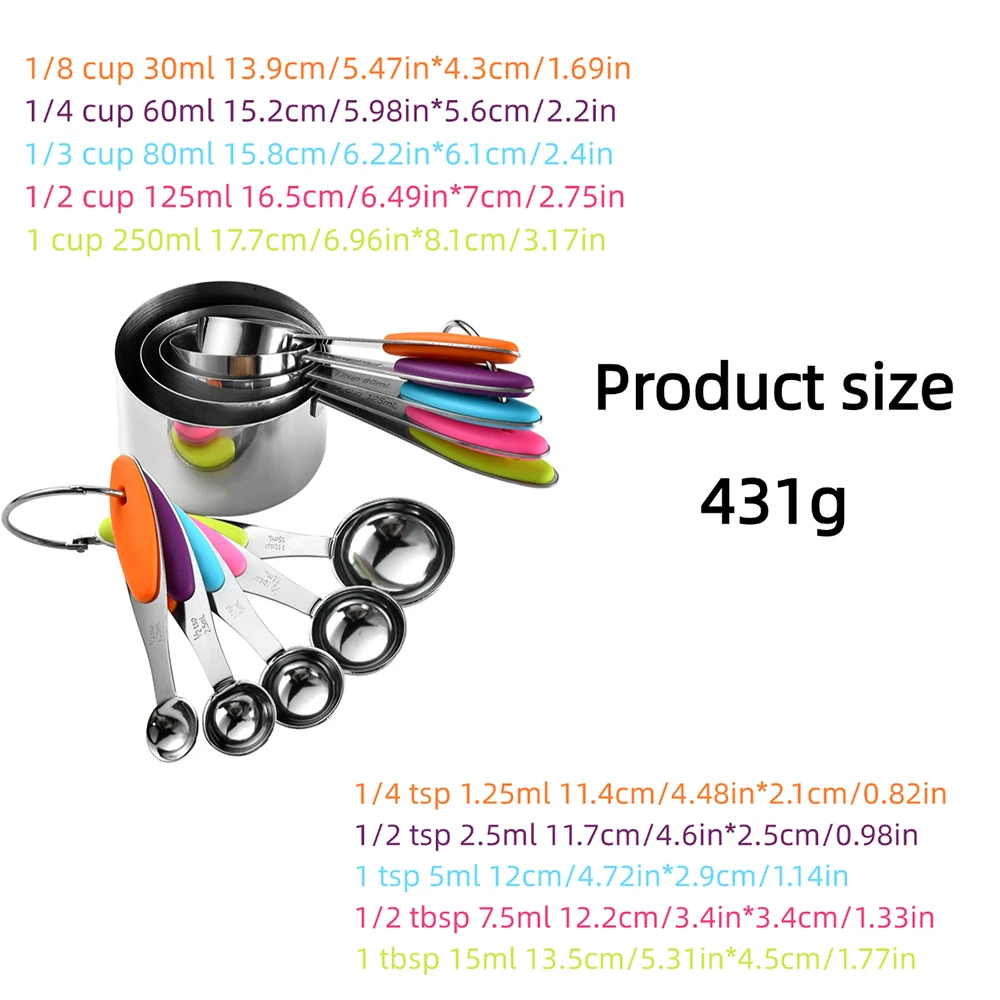 5/10Pcs Stainless Steel Measur - Kitchen Gadgets You Need recension och pris