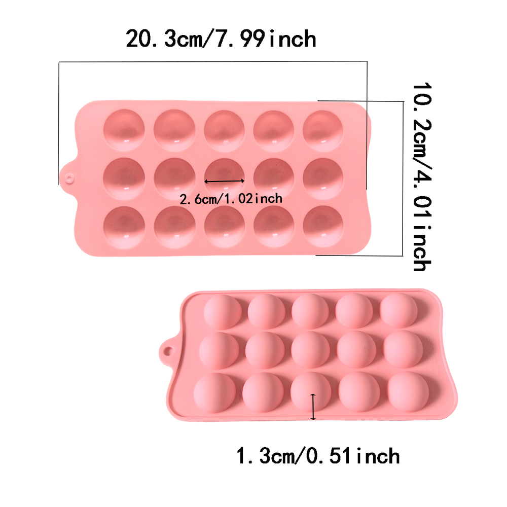 15 cavity semi-circular chocol - Silicone Mold Baking recension och pris