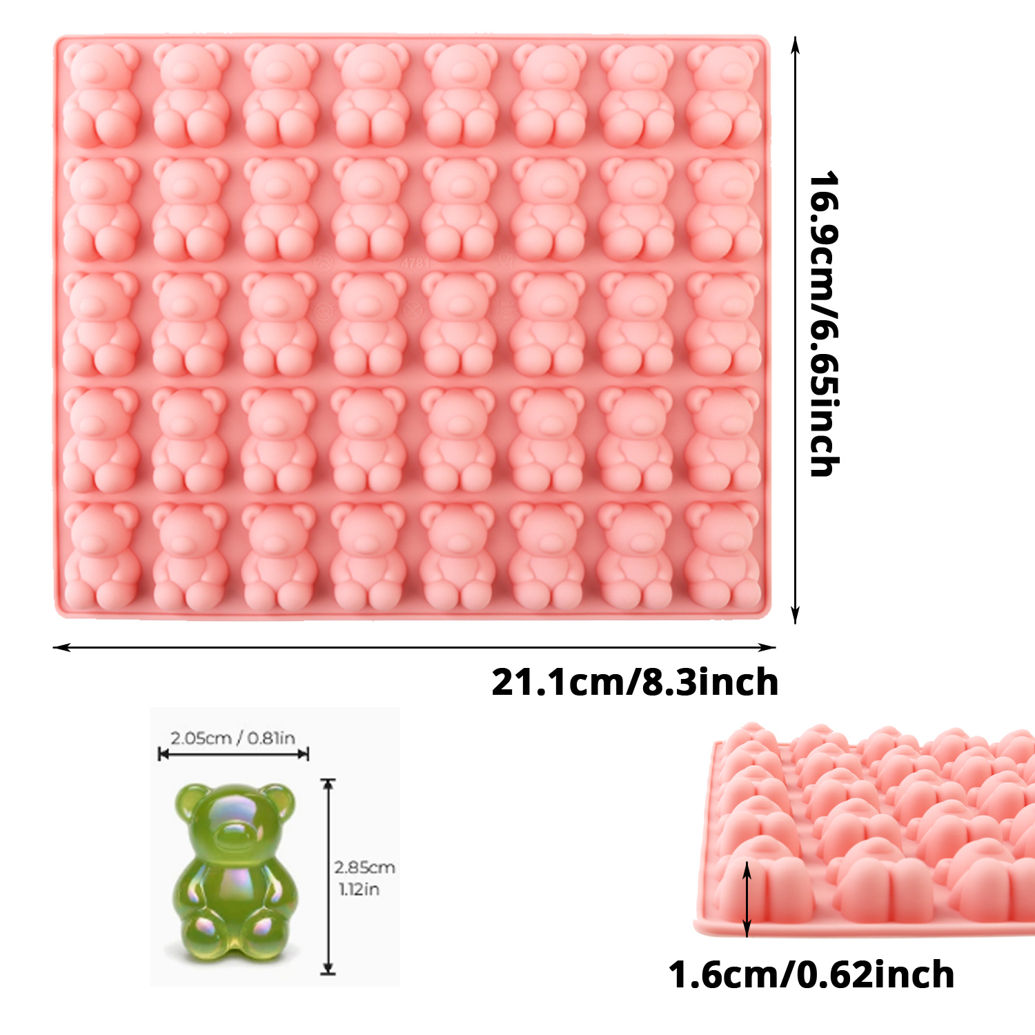 40-Cavity Bear-Shaped Silicone - Silicone Mold Baking recension och pris